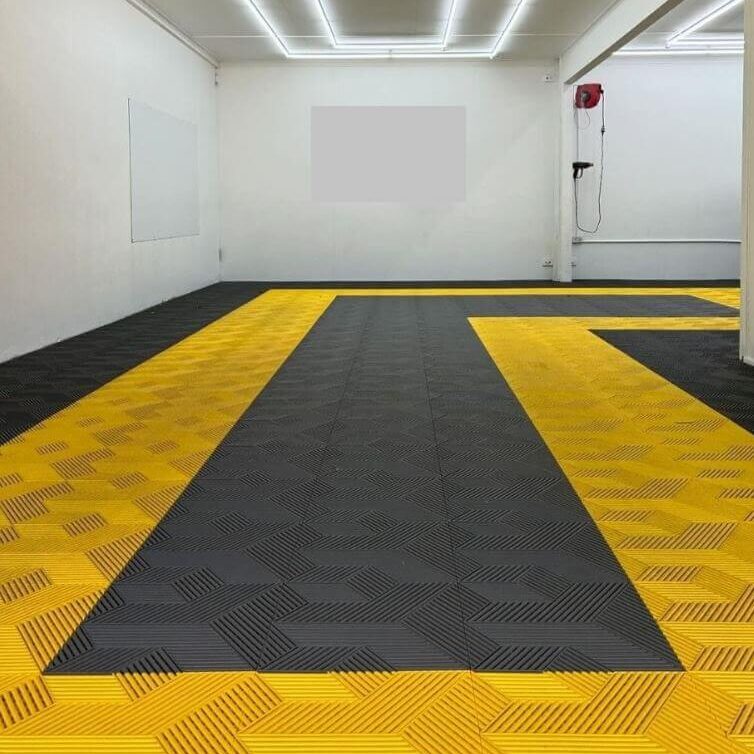 3DFlex Pro floor garage design slate grey yellow border flexspec