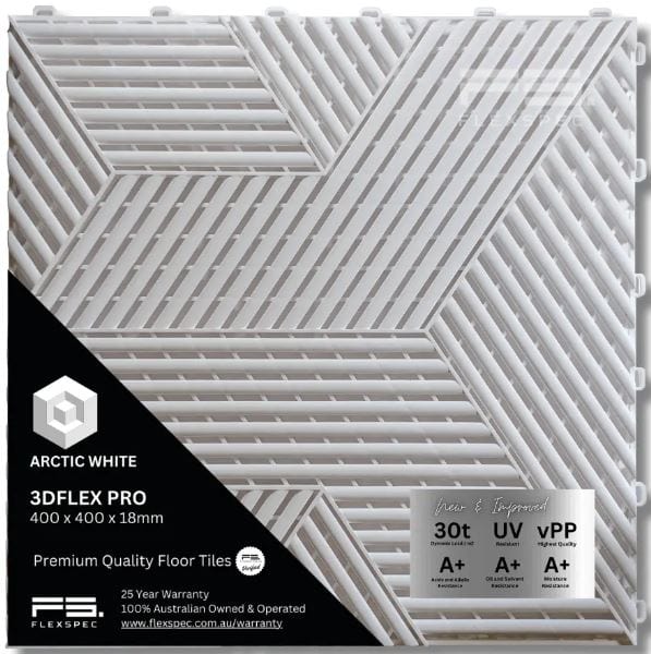 3DFlex Pro floor tile (Arctic White) Flexspec