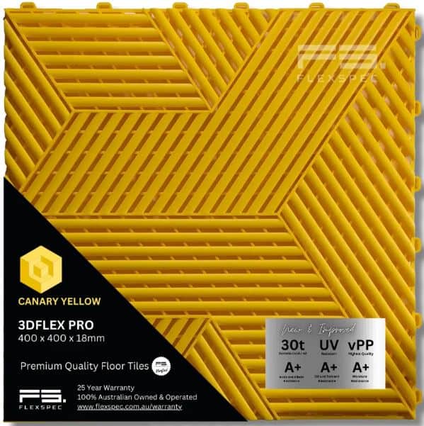 3DFlex Pro floor tile (Canary Yellow) Flexspec