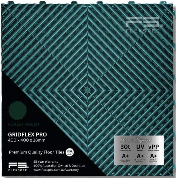 Gridflex Pro floor tile (Forest Green) Flexspec pic 1