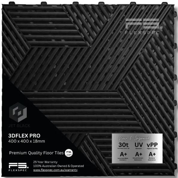 3DFlex Pro floor tile (Jet Black) Flexspec