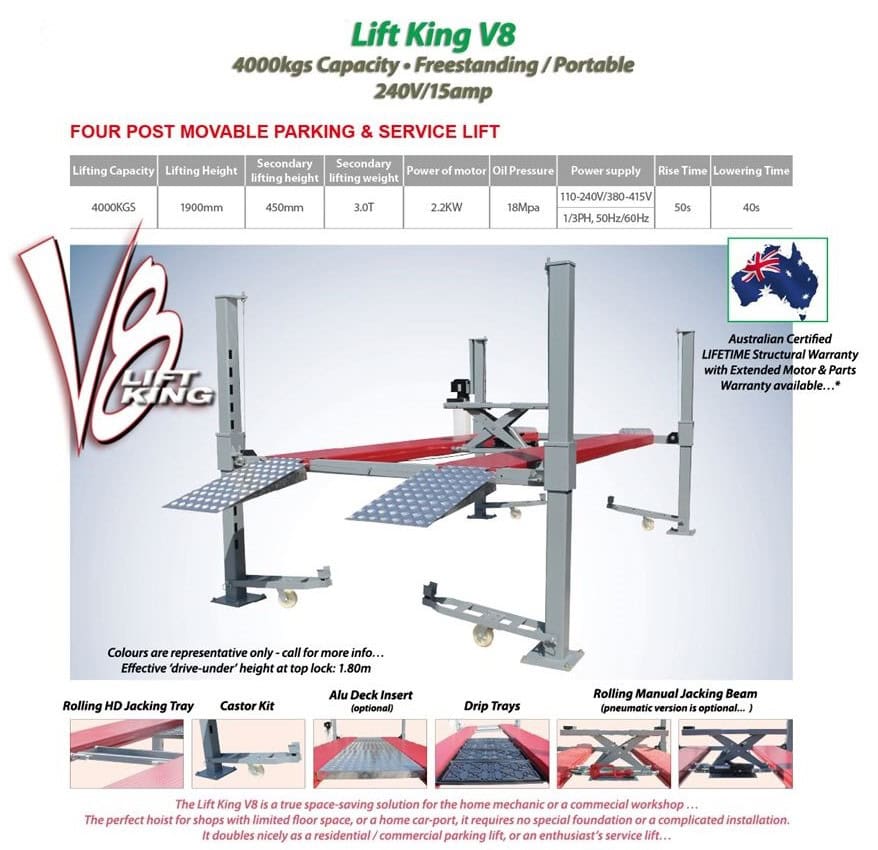 Lift King V8 Parking Lift Hoist pic 1