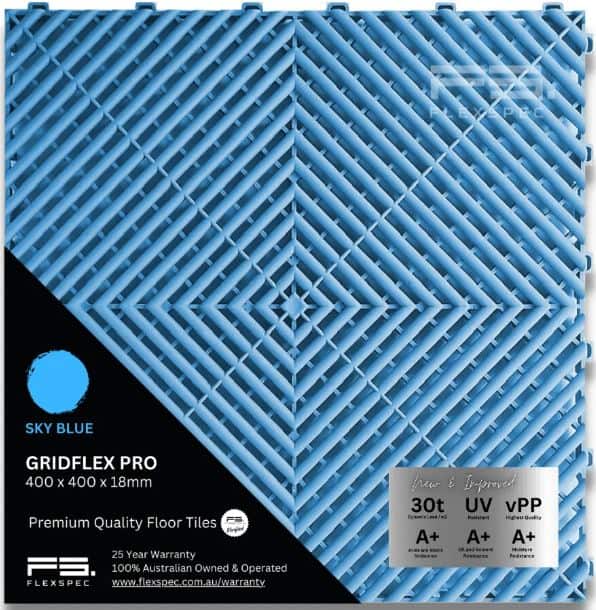 Gridflex Pro floor tile (Sky Blue) Flexspec pic 1