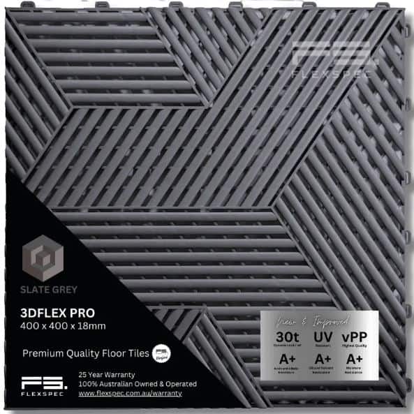 3DFlex Pro floor tile (Slate Grey) Flexspec