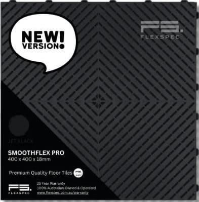 SmoothFlex Pro floor tile (Jet Black) Flexspec
