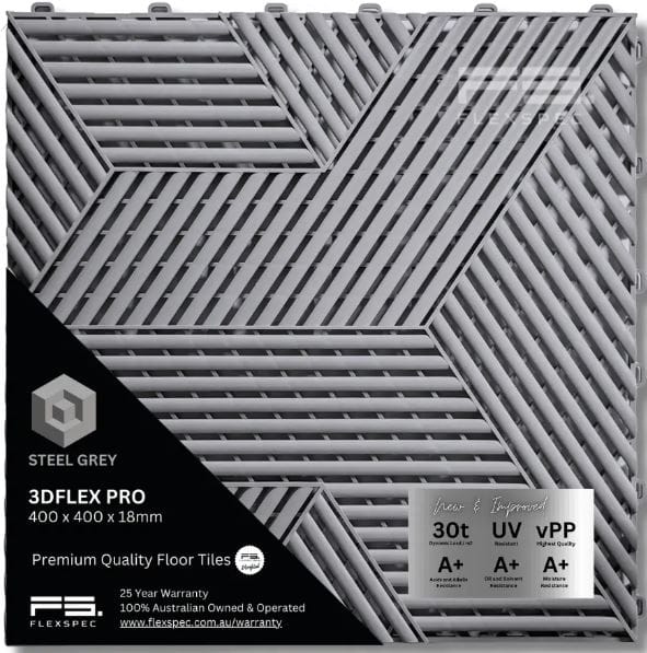 3DFlex Pro floor tile (Steel Grey) Flexspec