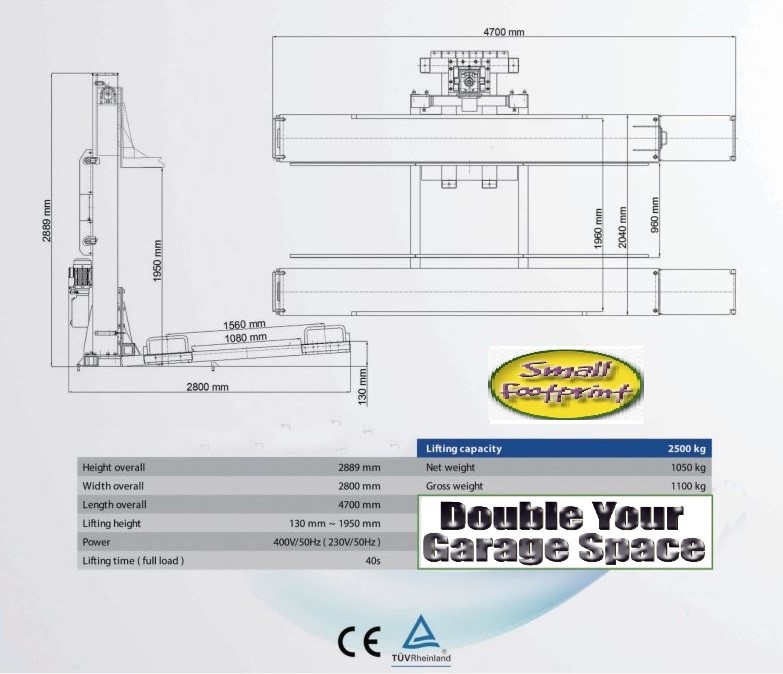 1-Post single-post-parking-hoist-GVT Lift King pic 3