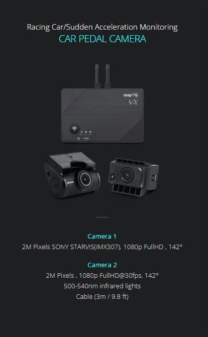 DeepFly VX Pedal Cam dashcam