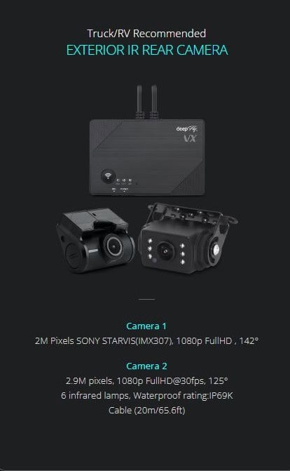 DeepFly VX rear camera dashcam