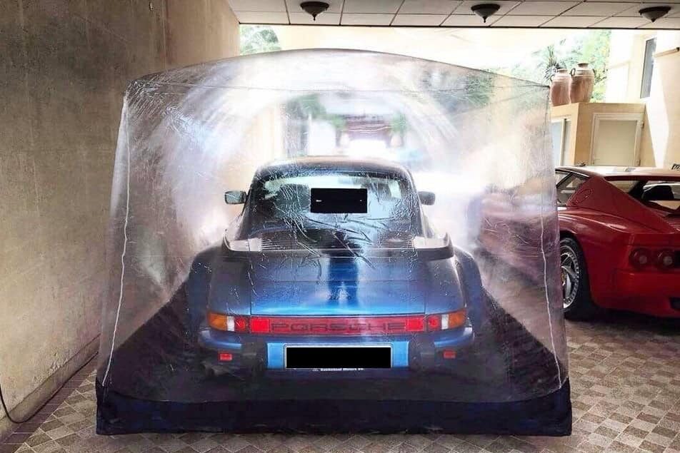 Car Bubble Capsule Shield Pod - Porsche 911 rear pic blue