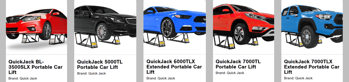 QuickJack Models Range Selection (updated 311225)