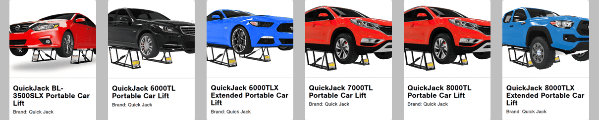 QuickJack Models Range Selection (updated 100626)