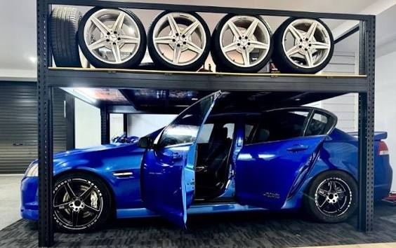 Over-Car Mezzanine Storage Platform - Blue Holden