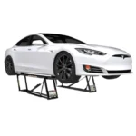 White-Tesla-on-Quickjack-6000elx_portable car lift